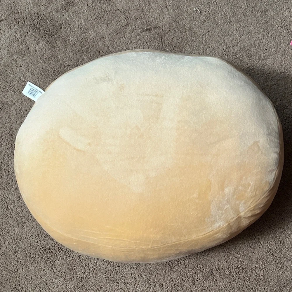 Smiling Cream Pillow with Swirl Design (Cinnamon Roll)